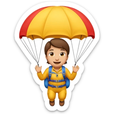 Erstelle mir einen Fallschirmspringer im emoji style sticker