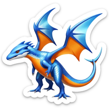 Shiny Glossy Oily Futuristic Latios-Gabite-Amaura-Salandit-Helioptile-fusion (full body) sticker