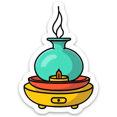incense burner with smoke sticker