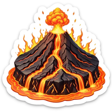 Volcano Planet – lava rivers and erupting peaks sticker