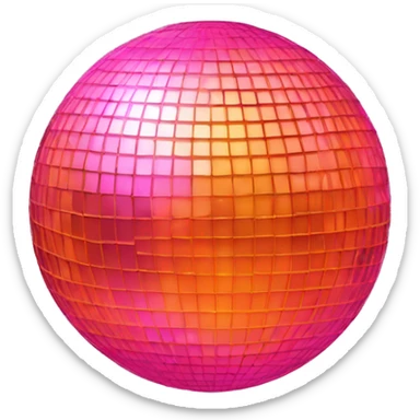 Pink and orange disco ball sticker