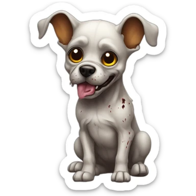 zombie-monster-french pull dog-puppy sticker