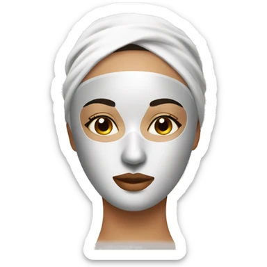 Lady with face mask spa beauty full face relaxing sticker