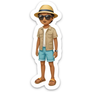 A person standing at the edge of the ocean, looking at the vast waves in front of them. The waves are playful and inviting (fun & play), the deep water is calm and powerful (relationships & meaning), and the beach walk is peaceful, with footprints marking the sand (being present & savoring life).  sticker