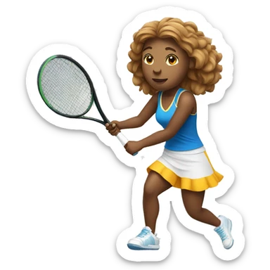 female bear tennis player sticker