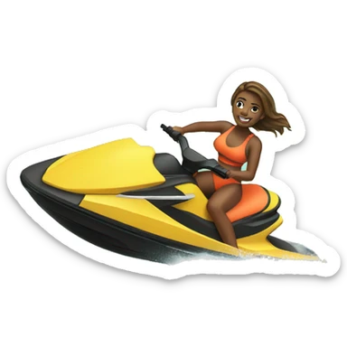 Girl on jetski sticker