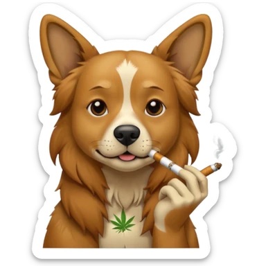 a dog smoking weed sticker