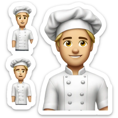 young brad pitt as a chef, rolling up his sleeves. winking sticker