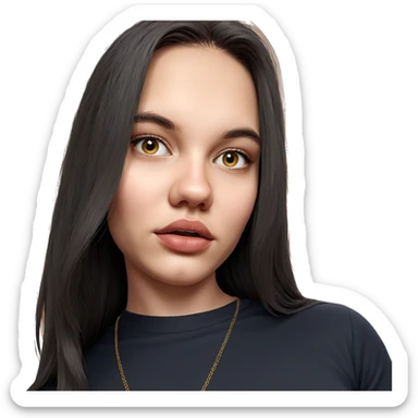 realistic portrait of girl sticker