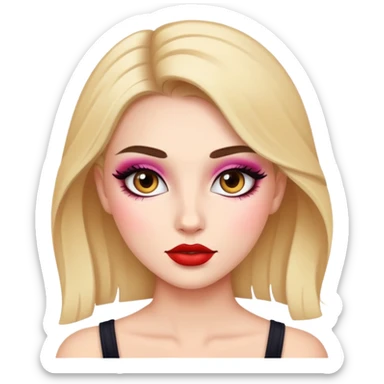 Girl whit makeup sticker