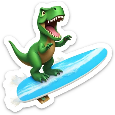 A trex surfing sticker
