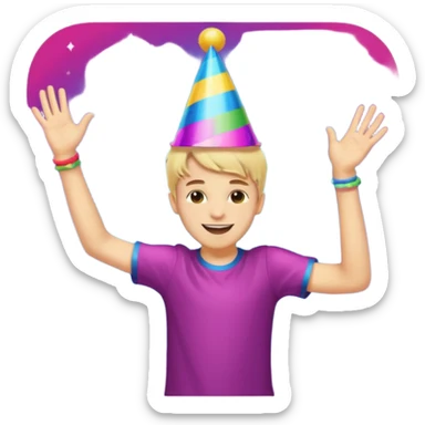 Boy dancing in disco party  sticker