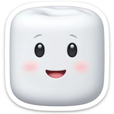 No face on white marshmallow without face  sticker