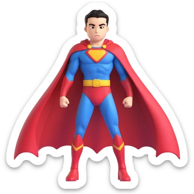 invincible character with cape, heroic stance sticker