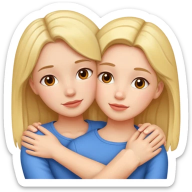 2 girls hugging  sticker