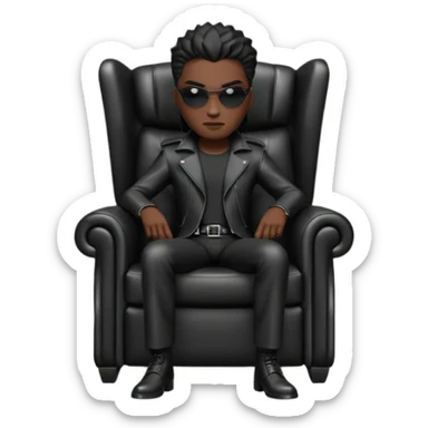 Matrix trinity black leather full body sit on a leather armchair sticker