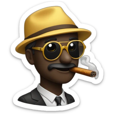 Pato negro con gafas de sol y cigarro sticker