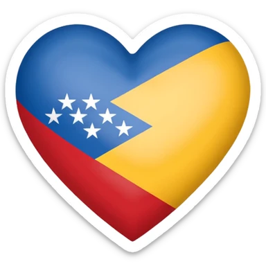 corazon con los colores de la bandera de venezuela sticker