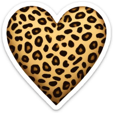 Leopard print heart sticker