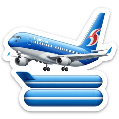 Indonesia airlines take off in airport sticker