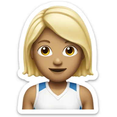 Tennis player with cake white skin blonde hair sticker