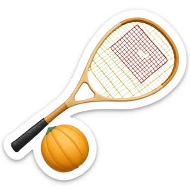 Squash racket hitting a squash ball sticker