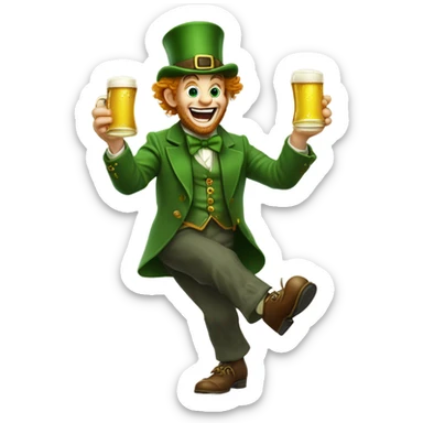 Drunk leprechaun doing a jig sticker