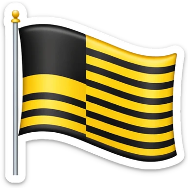 Flag Horizontally up to down black yellow and white sticker
