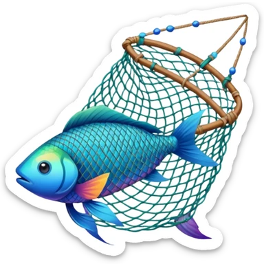 fishing net with fishes sticker