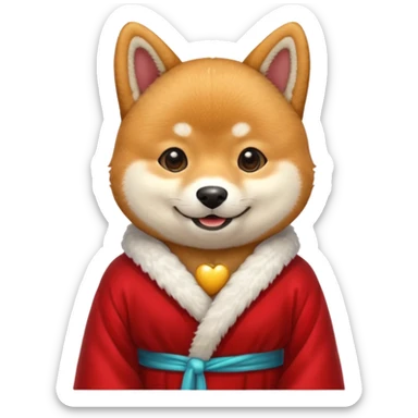 shiba inu wearing a red robe sticker