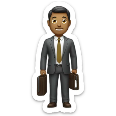Businessman with briefcase and macbook  sticker