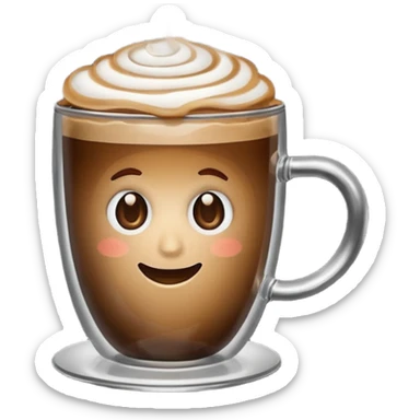 hot coffee in glass without a smile sticker