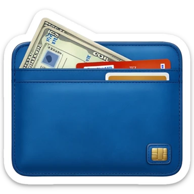 Travel lue wallet – larger, holds passport and tickets.
 sticker