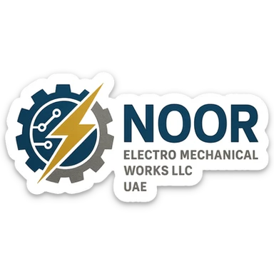 create a logo for company named Noor Electro mechanical Works LLC UAE  sticker
