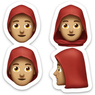 Dante Alighieri in a red hooded cloak sticker