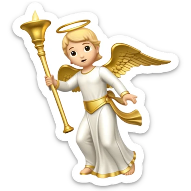 LDS Gold Angel Moroni statue blowing horn sticker