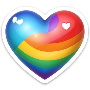 Corazon de arcoiris sticker