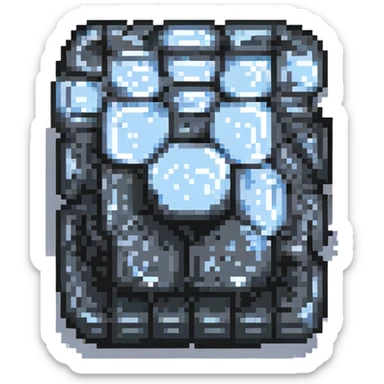 minimalistic 8-bit pixel art emoji of graphene, black, scientific, simple and clear structure sticker