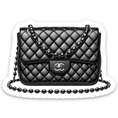 chanel black pearl bag sticker