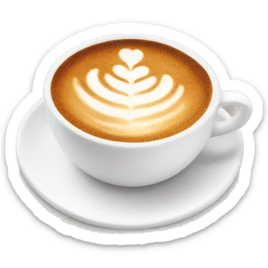 Large cappuccino in a white cup sticker