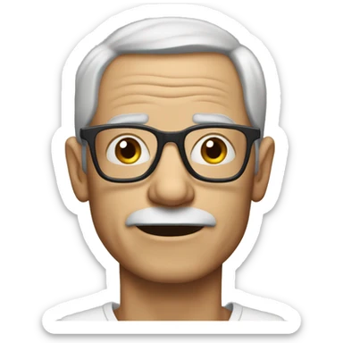 skinny 60 year old white man with glasses sticker