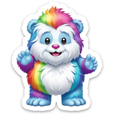  rainbow poop care bear  yeti sticker