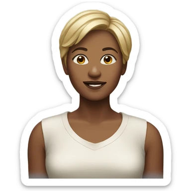 realistic portrait of woman with short hair sticker