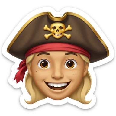 Face with a pirate hat sticker