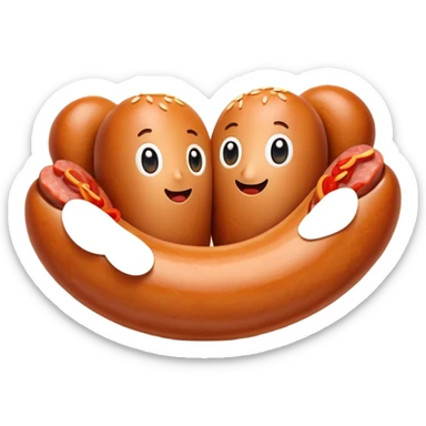 make love-shaped sausages sticker