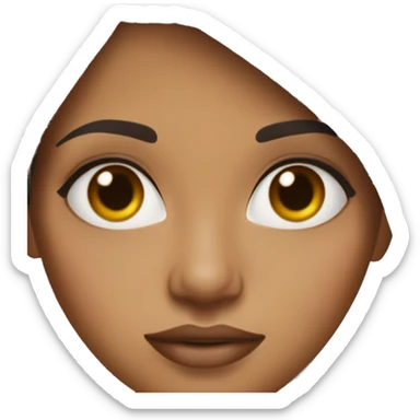 Beautiful Mixed woman with full lips , hazel eyes , and long dark brown hair sticker