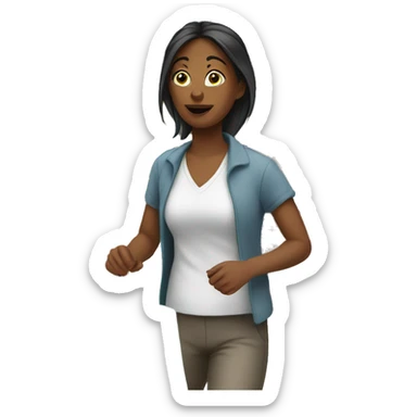 woman running errands sticker