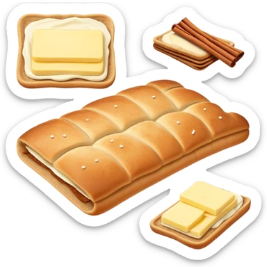 traditional norwegian flat bread with butter, cinnamon and sugar sticker