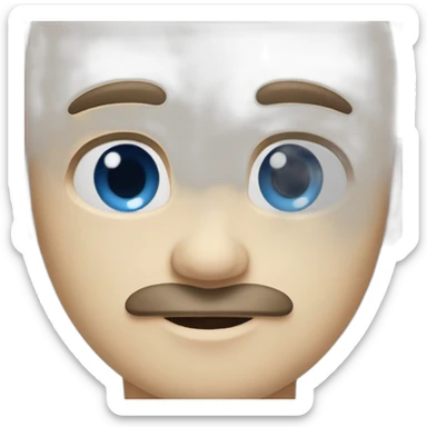 bald smart moustache pretty young slavic blue-eyed guy sticker