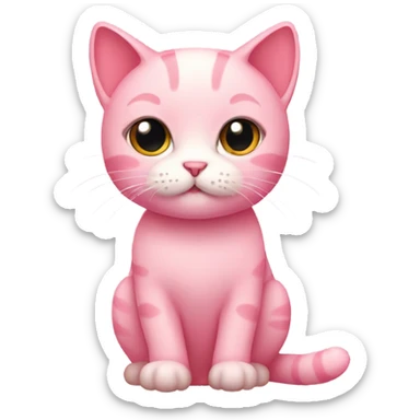 pink cute cat sticker